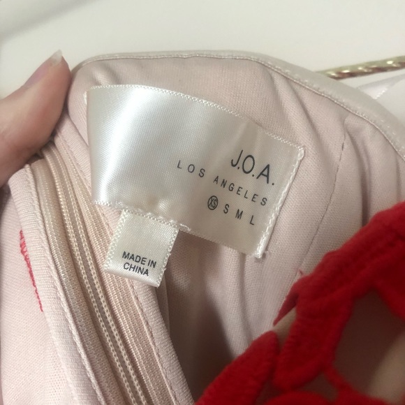 J.O.A. Off The Shoulder Lace Dress in Red - Picture 7 of 7